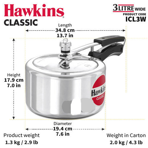 Hawkins classic Pressure cooker - 3L - salpers
