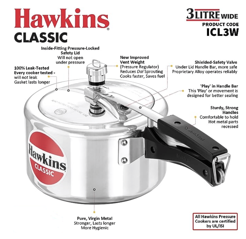 Hawkins classic Pressure cooker - 3L - salpers