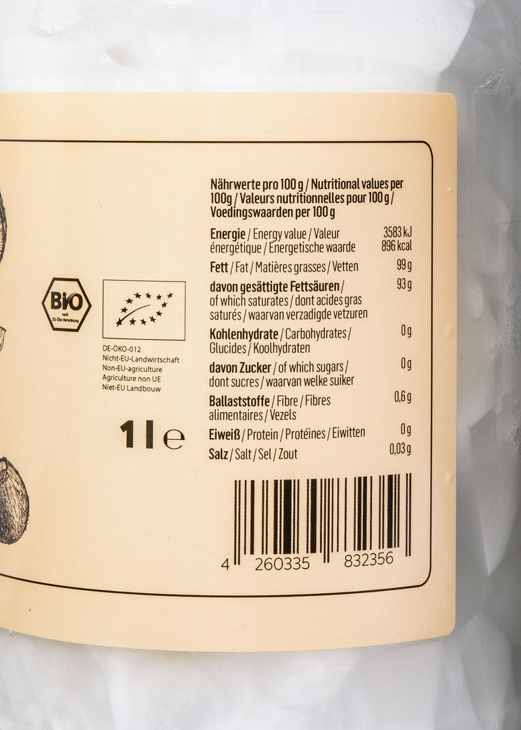 Bio - Organic 100% Coconut Oil - 1L - salpers.ch